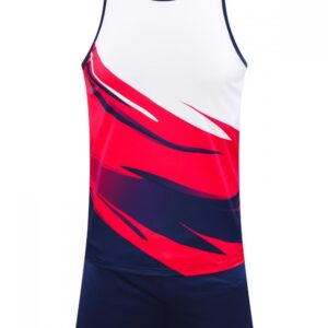 White Red Streak Running Set