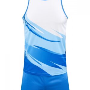 White Blue Streak Running Set