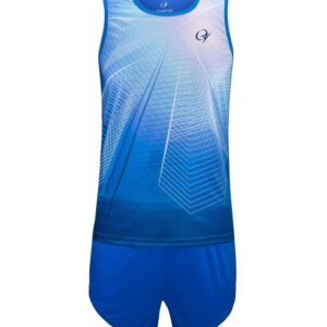 Blue Geometry Gradient Running Set