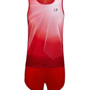 Red Geometry Gradient Running Set