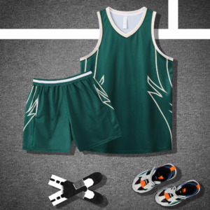 Dark Green Lightning Panel Basketball Set