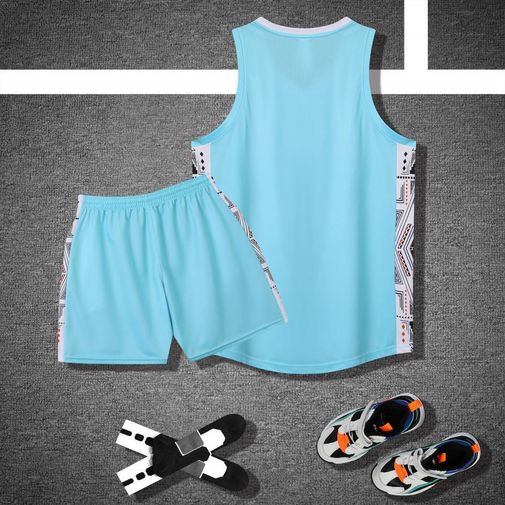 Light Blue Geometric Panel Basketball Set - Image 2