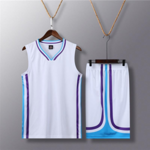 White Retro Stripe Basketball Set
