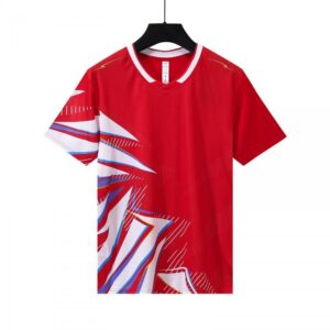 Red White Lightning Pattern Training Jersey